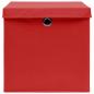 Preview: Aufbewahrungsboxen mit Deckeln 10 Stk. 28x28x28 cm Rot