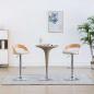 Preview: ARDEBO.de - Barhocker 2 Stk. Cremewei? Kunstleder und Bugholz