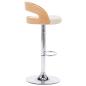 Preview: Barhocker 2 Stk. Cremewei? Kunstleder und Bugholz