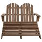 Preview: Adirondack-Gartenbank 2-Sitzer mit Fu?teil Tannenholz Braun