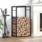 Preview: ARDEBO.de - Brennholzregal Mattschwarz 50x28x94 cm Stahl