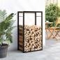 Preview: Brennholzregal Mattschwarz 50x28x94 cm Stahl