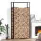Preview: ARDEBO.de - Brennholzregal Mattschwarz 110x28x214 cm Stahl