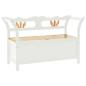Preview: Sitzbank Weiß 107x45x75,5 cm Massivholz Tanne