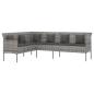 Preview: Gartensofa in L-Form mit Kissen Grau Poly Rattan