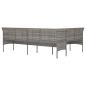 Preview: Gartensofa in L-Form mit Kissen Grau Poly Rattan