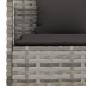 Preview: Gartensofa in L-Form mit Kissen Grau Poly Rattan