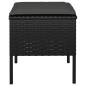 Preview: Gartenhocker mit Kissen 4 Stk. Schwarz Poly Rattan