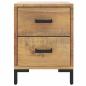 Preview: Nachttisch Braun 36x30x45 cm Massivholz Kiefer
