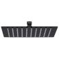 Preview: ARDEBO.de - Regenbrause Edelstahl 20x20 cm Quadrat Schwarz