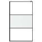 Preview: Duschwand für Walk-In Dusche 115x195cm ESG Halbmattiert Schwarz