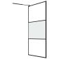 Preview: Duschwand für Walk-In Dusche 115x195cm ESG Halbmattiert Schwarz