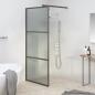 Preview: ARDEBO.de - Duschwand für Walk-In Dusche 80x195 cm Dunkel ESG Glas Schwarz