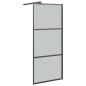 Preview: Duschwand für Walk-In Dusche 80x195 cm Dunkel ESG Glas Schwarz