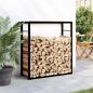 Preview: Brennholzregal Mattschwarz 80x28x86 cm Stahl