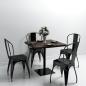 Preview: ARDEBO.de - Bistrotisch MDF und Stahl Quadratisch 80?80?75cm Dunkle Esche