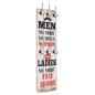 Preview: ARDEBO.de - Wandgarderobe mit 6 Haken 120 x 40 cm "MEN LADIES"