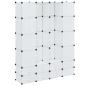 Preview: Modularer Schrank mit 18 Fächern Weiß 37x146x180,5 cm