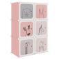 Preview: Kinderschrank Modular mit 6 Würfeln Rosa PP