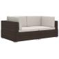 Preview: Ecksofas 2 Stk. mit Auflagen Poly Rattan Braun