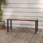 Preview: ARDEBO.de - Gartenbank 110 cm Stahl und WPC Braun und Schwarz