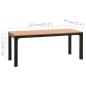Preview: Gartenbank 110 cm Stahl und WPC Braun und Schwarz