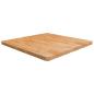 Preview: ARDEBO.de - Tischplatte Quadratisch Hellbraun 90x90x4cm Behandelte Eiche
