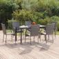 Preview: ARDEBO.de - 7-tlg. Garten-Essgruppe Grau Poly Rattan