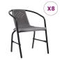 Preview: Gartenst?hle 8 Stk. Rattan-Optik Kunststoff und Stahl 110 kg