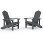 Preview: Adirondack-Gartenstühle 2 Stk. HDPE Anthrazit