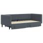 Preview: Tagesbett Ausziehbar mit Schubladen Dunkelgrau 90x190 cm Samt