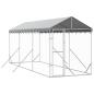 Preview: Outdoor-Hundezwinger mit Dach Silbern 2x6x2,5m Verzinkter Stahl