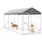 Preview: Outdoor-Hundezwinger mit Dach Silbern 2x6x2,5m Verzinkter Stahl