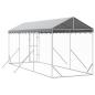 Preview: Outdoor-Hundezwinger mit Dach Silbern 2x6x2,5m Verzinkter Stahl