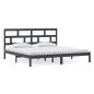 Preview: Massivholzbett Schwarz Kiefer 200x200 cm