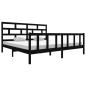 Preview: Massivholzbett Schwarz Kiefer 200x200 cm