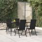 Preview: ARDEBO.de - 5-tlg. Garten-Essgruppe Schwarz Poly Rattan