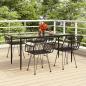 Preview: ARDEBO.de - 5-tlg. Garten-Essgruppe Schwarz Poly Rattan