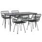 Preview: 5-tlg. Garten-Essgruppe Schwarz Poly Rattan