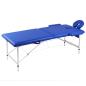 Preview: ARDEBO.de - Massageliege Klappbar 2-Zonen mit Aluminiumgestell Blau