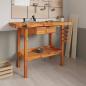 Preview: ARDEBO.de - Werkbank mit Schublade und Schraubstöcken 124x52x83 cm