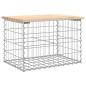 Preview: Gartenbank aus Gabionen 63x44x42 cm Massivholz Kiefer