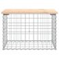 Preview: Gartenbank aus Gabionen 63x44x42 cm Massivholz Kiefer