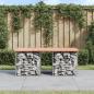 Preview: ARDEBO.de - Gartenbank aus Gabionen 103x44x42 cm Massivholz Douglasie