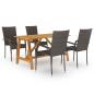 Preview: ARDEBO.de - 5-tlg. Garten-Essgruppe Braun