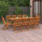 Preview: ARDEBO.de - 11-tlg. Garten-Essgruppe 220x90x75 cm Massivholz Akazie