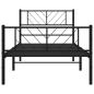 Preview: Bettgestell mit Kopf- und Fußteil Metall Schwarz 80x200 cm