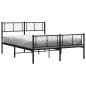 Preview: Bettgestell mit Kopf- und Fußteil Metall Schwarz 140x190 cm
