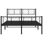 Preview: Bettgestell mit Kopf- und Fußteil Metall Schwarz 140x190 cm