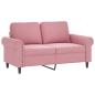 Preview: 3-tlg. Sofagarnitur mit Kissen Rosa Samt